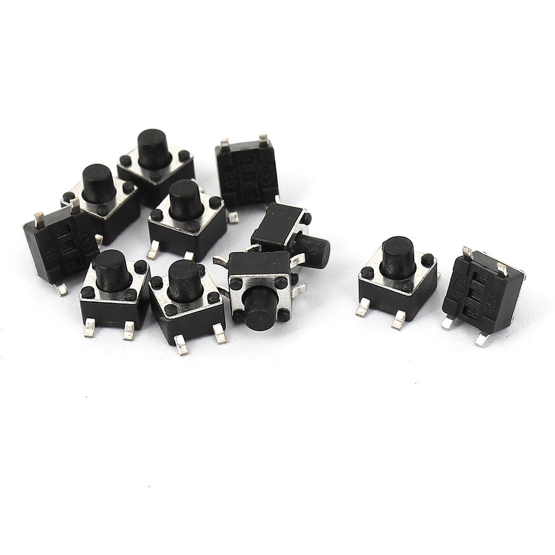 Sourcingmap 10pcs Surface Mounted Devices SMT Momentary Mini Tactile Push Button Switch 4.5x4.5x5.5mm