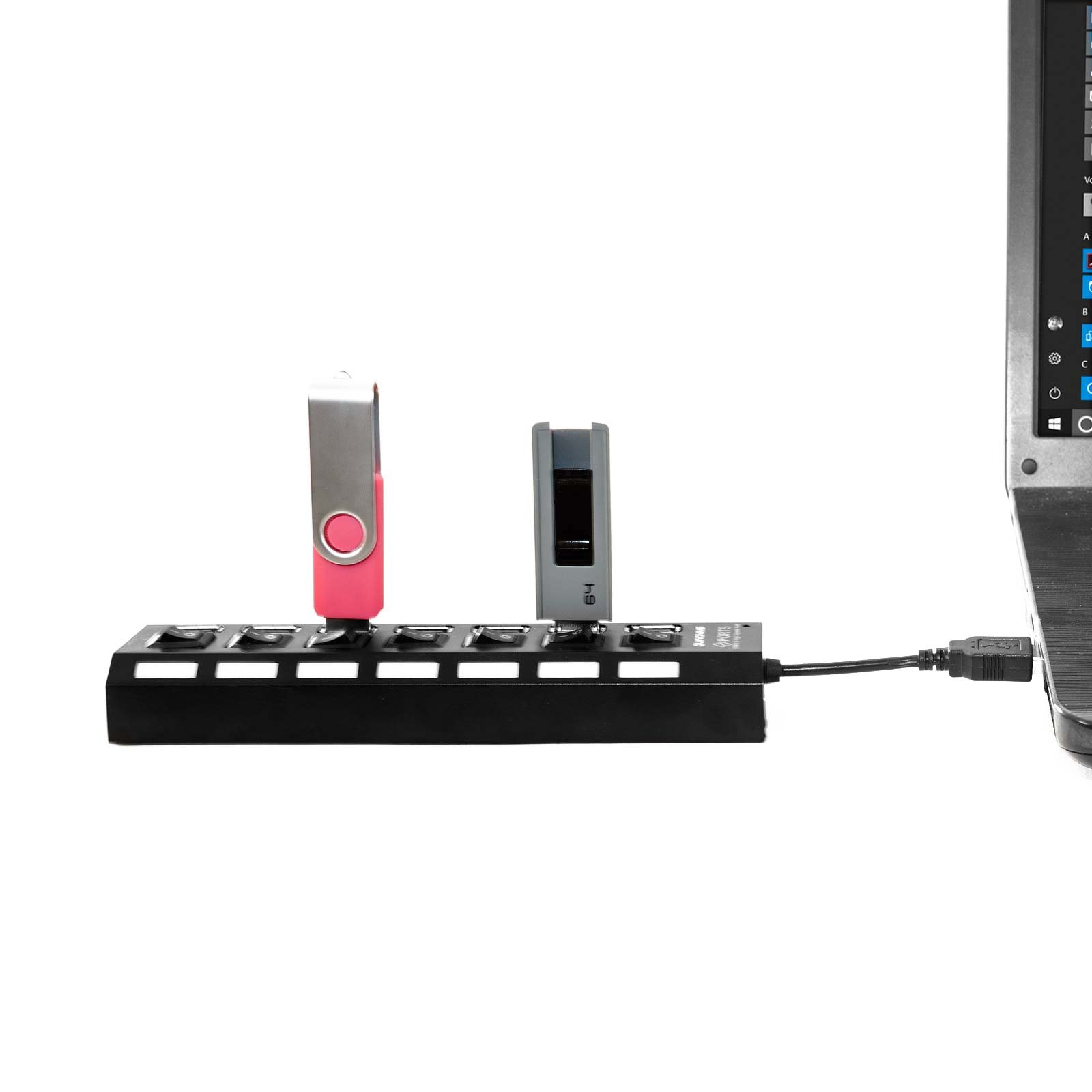 LINCIVIUS  USB Hub, Adaptateur hub USB avec 7 Ports USB, Mini Hub USB Coloris Noir, Original [Garantie à Vie]