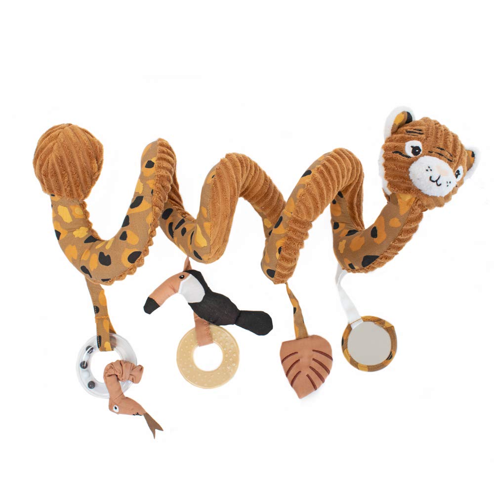Les Deglingos - Speculos the Tiger Activity Spiral - Toy for Babies with Sound and Touchscreen - 1 Piece - Ochre - 40 cm Extended