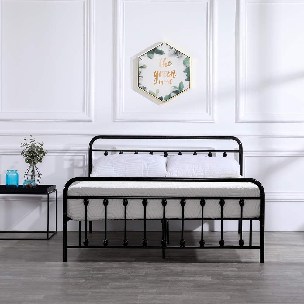 Famyfamy Elegant Home Products Cadre De Lit En Metal Avec Tete De Lit Et Pied De Lit Style Vintage En Fer Forge Noir Cadres De Lit Cuisine Et Maison Engelarcontainers Com Br