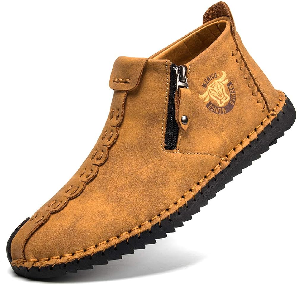 men vintage hand stitching comfort soft leather boots