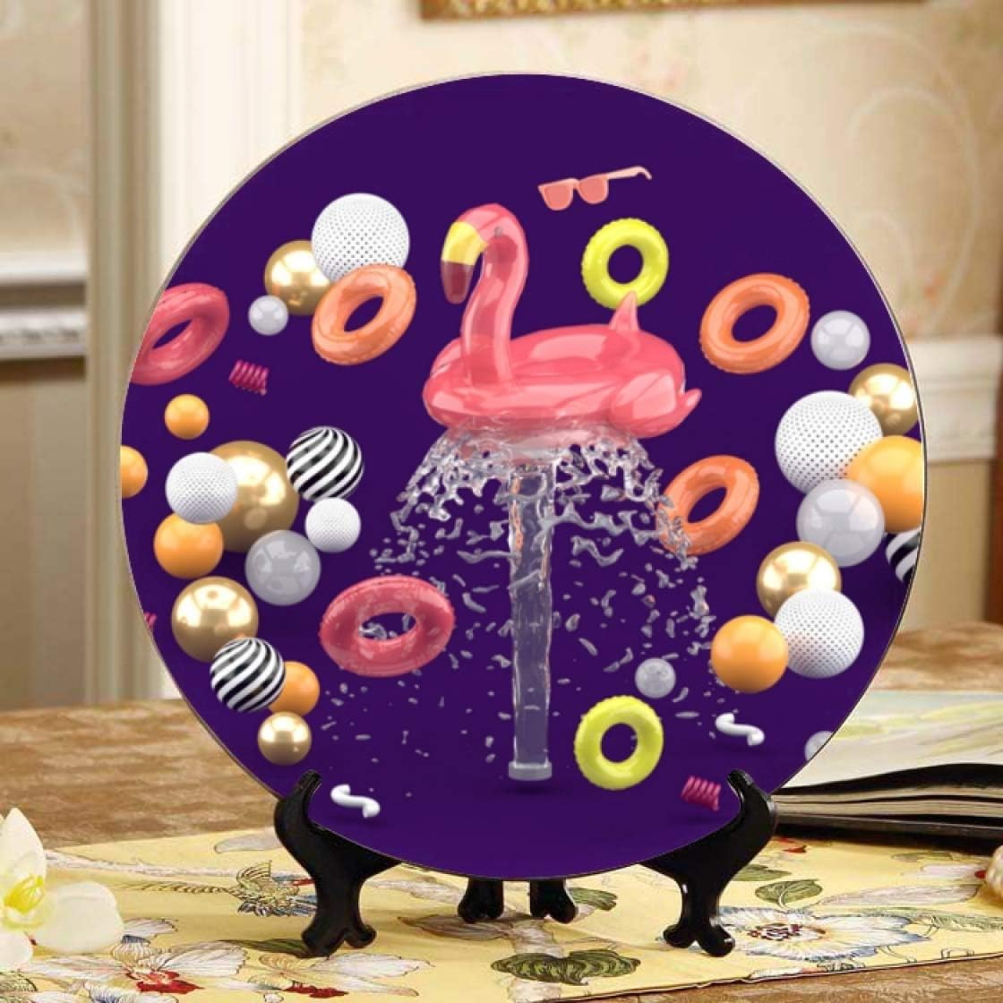 Un plato giratorio en una bola de colores Platos de decoración de