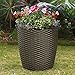 Indoor Outdoor Patio Garden Self Watering Wicker Planter, Raised Flower Herbs Succelents Plant, with Rolling Wheels (Brown)