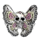 EVBEA Class Butterfly Skull Ring Gothic Big Statement Black Crystal Girls Rings (7)