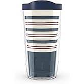 Tervis Sailor Stripes Made in USA Double Walled Insulated Tumbler Travel Cup Keeps Drinks Cold & Hot, 16oz, Classic
