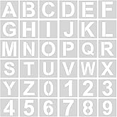 AIEX 36pcs Letter and Number Stencils, 2 Inch Letter Stencils Reusable Plastic Letter Number Template Alphabet Stencil Craft