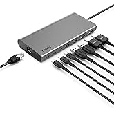 Belkin USB-C Hub 8 in 1 Dual Display | Dual monitor support for MacBook, Windows laptop, and Chromebook, expands USB-C connectivity for home office