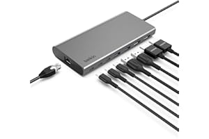 Belkin Connect Universal USB-C 8-in-1 Dual Display Core Hub w/Silicon Motion Technology - Compatible with Mac, Windows, and C