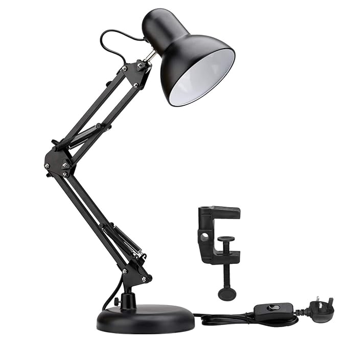 LE LED Desk Lamp, E27 Screw Bulb Holder, Swing Arm Architect Lamp