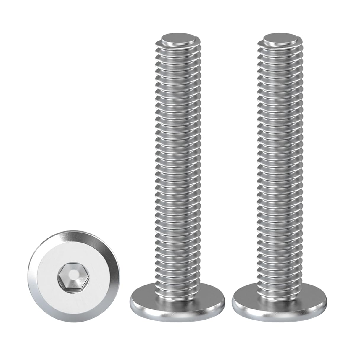 Drenky M5 Furniture Bolts, Flat Head Screw 35mm Countersunk Connecting Bolt 304 Stainless Steel Bolts Hex Socket Screws Fully Thread Machine Screws 20 Pack Joint Connector