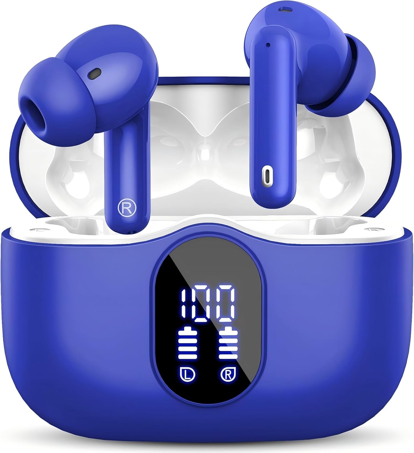 Photo 1 of *** factory sealed*  Btootos Wireless Earbuds Bluetooth 5.3 Headphones Bass Stereo Ear Buds with Noise Cancelling Mic LED Display in Ear Earphones IP7 Waterproof 36H Playtime for Laptop Pad Phones Sports Sapphire Blue
