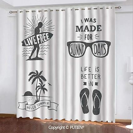 Amazon Com Satin Grommet Window Curtains Drapes Quote