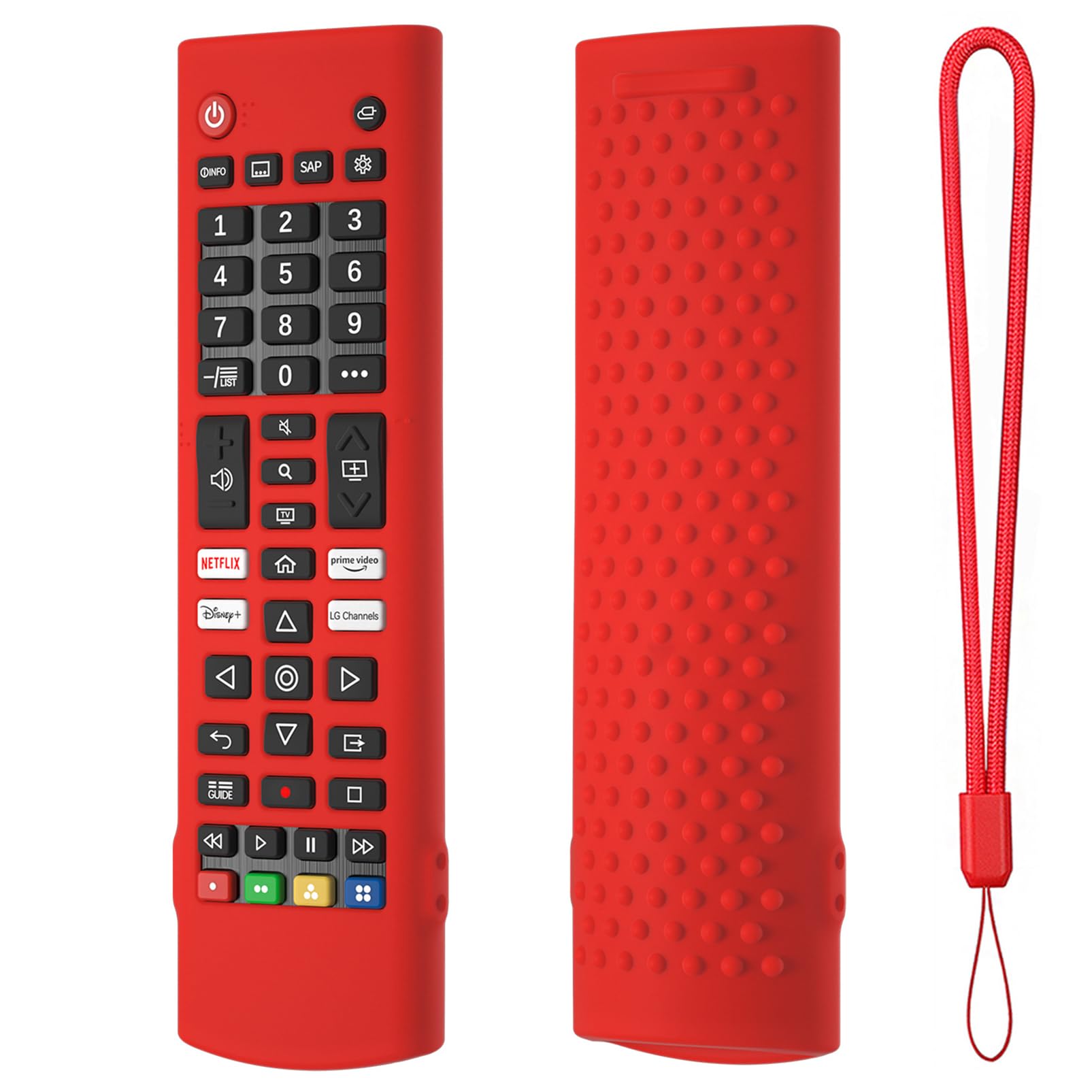 Hi Color Silicone Case for LG AKB Series Remote AKB75095307 AKB75375604 Remote Cover Shockproof Protective Sleeve (red)