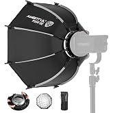 AMBITFUL Softbox 19.6"/50cm Octagonal Softbox with Bowens Mount | Foldable Octagonal Softbox with Diffusers/Honeycomb Grid/Bag,Small Softbox Compatible with Godox Aputure Video Studio Light