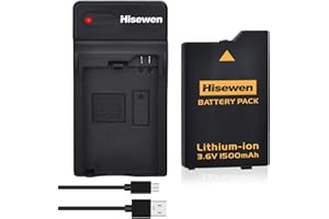 Hisewen PSP Battery and LED Charger for Sony PSP 3000 / PSP Slim 2000 PSP-S110 Console, PSP-2001, PSP-3000, PSP-3001, PSP-300