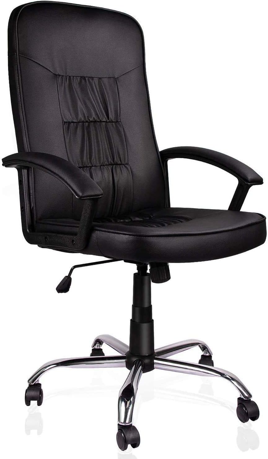 Office Ergonomic Office Chair Executive Bonded Leather Computer Chair, Black