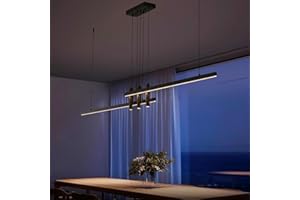 HUASHARE Modern Black Linear Pendant Lights Kitchen Island Lighting Minimalist Led Chandeliers Pool Table Light Dimmable Ceil