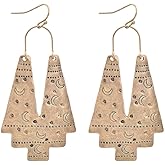 RofYof Gold Geometric Earrings Statement Vintage Bohemian Ethnic Tribal Earrings Moon Hollow Out Fan Shape Dangle Drop Earrings for Women Girls Birthday Christmas Valentines Day Gift