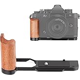 Leftfoto Z f Wooden Hand Grip L Bracket for Nikon ZF Camera, with Built-in Bottom Quick Release Plate for Arca for Quickly Switch on Gimbal/Tripods/Handheld Shooting (Black)