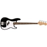 Fender Squier Debut Series Beginner Precision Bass Guitar, Matte Black | Electric bass guitar for beginners, 2-year warranty, matte finish, "C"-shaped neck