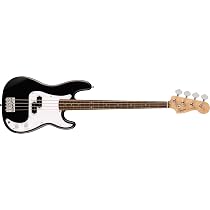 Squier by Fender 6 String Bass Guitar, Direita, Preto, Completo