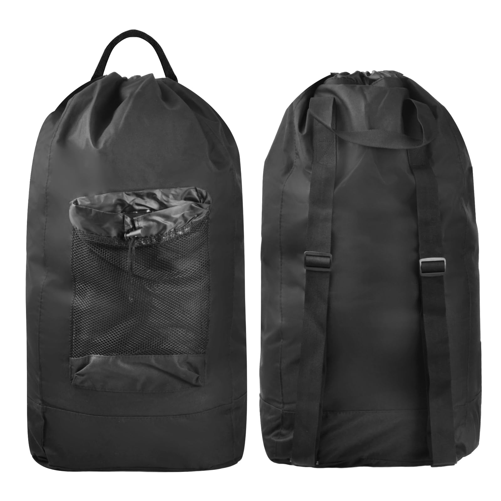 Laundry Bag Backpack, Extra Large Laundry Hamper Bag, Portable Travel Laundry Bags, Clothes Hamper Bag with Shoulder Straps and Mesh Pocket, Dirty Clothes Bag for Home College Apartment Laundromat