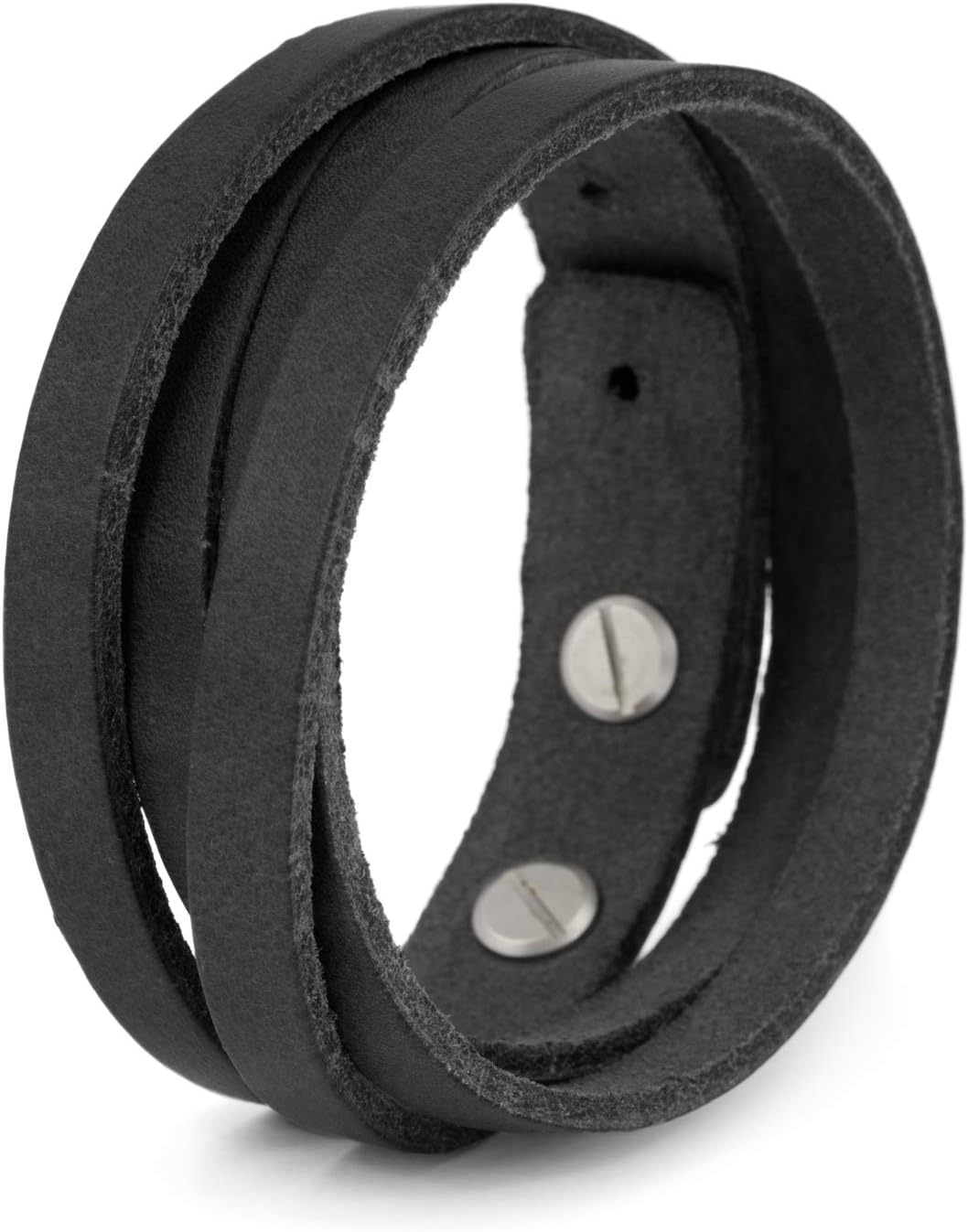 Wrap Bracelet for men - Genuine Italian Vegetable-tanned Leather Strap Bracelet - Adjustable Wrist Bracelet - Made in Europe - by SIMARU