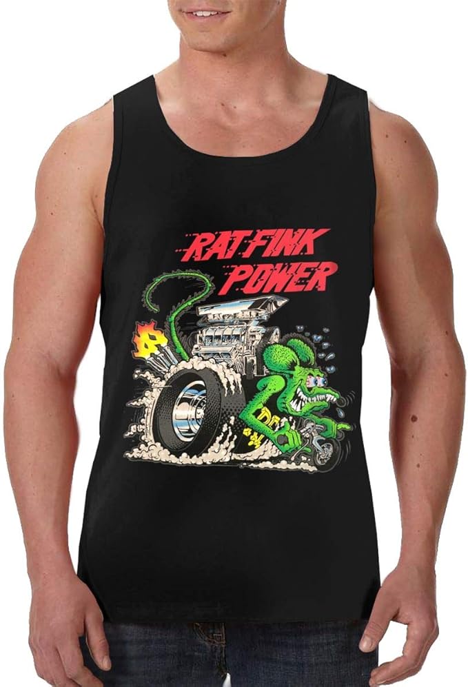 8jasklh56 Rat Fink Power Fashionable Premium Tank Top for All Men Black