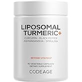 Codeage Organic Turmeric Supplement - 95% Curcumin Extract Pills - Liposomal Fermented Botanical Blend Black Pepper, Ashwagandha, Ginger, Stephania, Boswelia, Cumin, Digestive Bitters - 90 Capsules