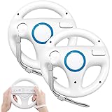 Steering Wheel for Wii Controller, PowerLead 2 pcs Racing Wheel Compatible with Mario Kart, Game Controller Wheel for Nintend
