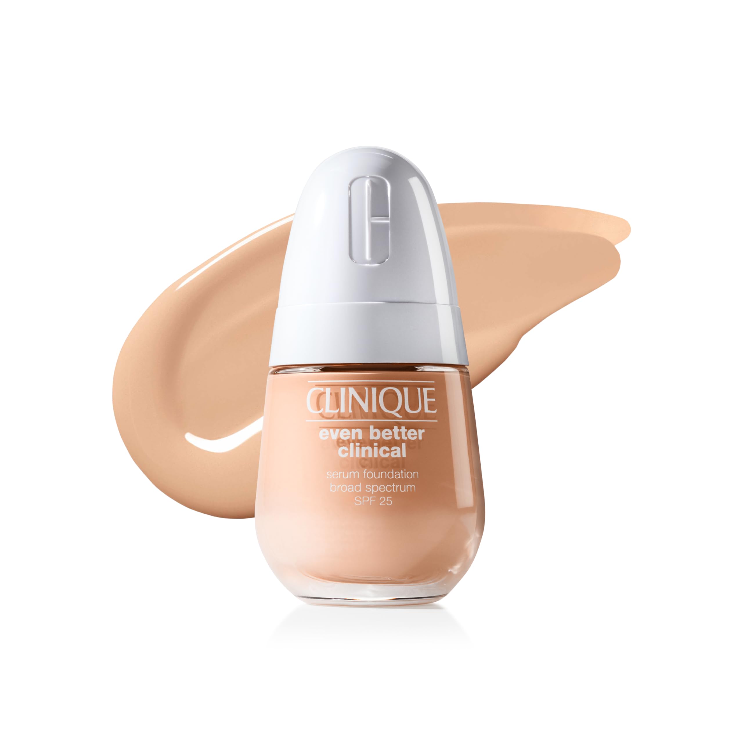 Photo 1 of Clinique Even Better Clinical Serum Liquid Foundation SPF 25 With Vitamin C, Salicylic Acid + Hyaluronic Acid For Combination to Oily Skin Types | Full Coverage + Matte Finish, Cream Chamois, 1 Fl Oz