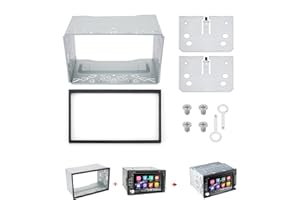 BRZOXIN Universal Double 2 Din Car Player Frame Fascia, Radio Mounting Panel Holder Cage Accessories