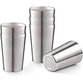 CSTOUTHOM 6 Pack 12 oz Stainless Steel Insulated Cup, Double Wall Vacuum Small Metal Cup, Reusable Camping Cups Unbreakable Indoor Outdoor for Party, Home, Office, BBQ, Silver
