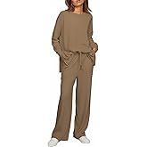 ETCYY NEW Lounge Sets for Women 2 Piece Outfits with Side Split Sweatshirt Tops and Wide Leg Sweatpants