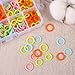 Blulu 200 Pieces Knitting Marker Rings Stitch Rings Markers Crochet Locking with Plastic Storage Box, 3 Sizes, Assorted Colors
