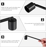 KroY PecoeD Candle Snuffer Stainless Steel Long Handle Black view 3