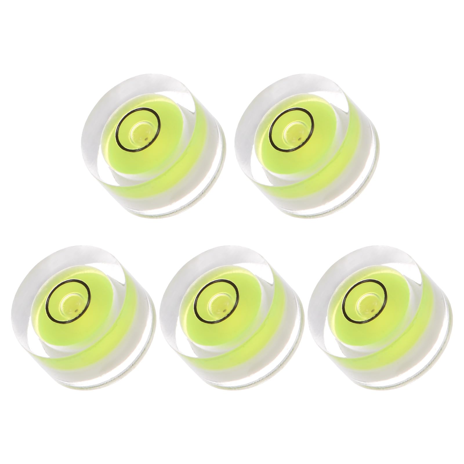 Kozelo 5pcs Small Circular Bubble Spirit Levels - [13mm Diameter 7mm Thickness] Mini Round RV Level Leveling Tools for Travel Trailer Turntable Camera, Lime