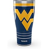 Tervis Traveler West Virginia Mountaineers - MVP Triple Insulated Tumbler Travel Cup Keeps Drinks Cold & Hot, 30oz, Stainless Steel