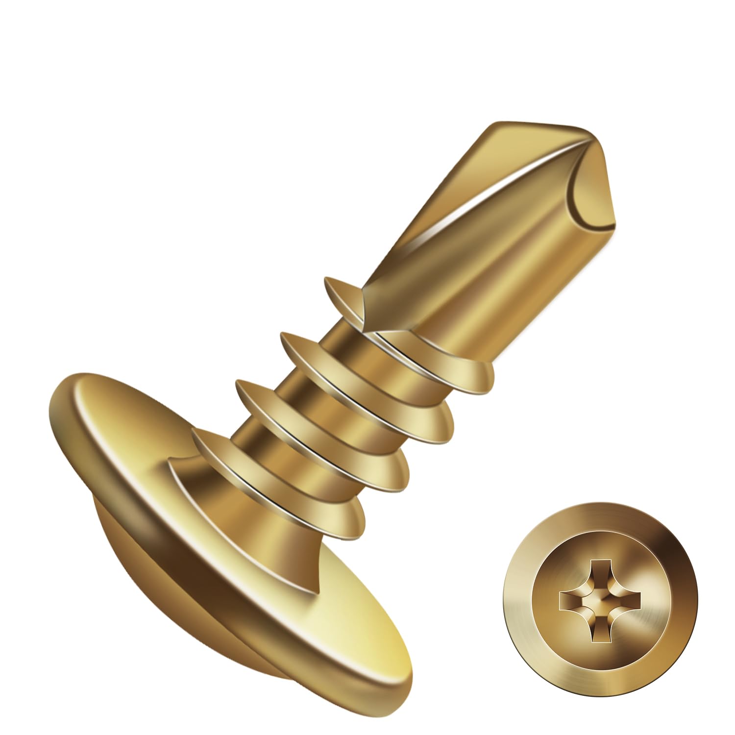 Photo 1 of #8 x 1/2" Sheet Metal Screws 100Pcs Bronze 410 Stainless Steel Truss Head Tek Screws Fast Self Tapping Screws by SG TZH