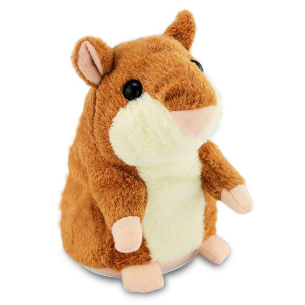 Adorable Talking Hamster Toy Mimicry Pet Mouse Speaking Plush Toy Repeat What You Say Electronic Record Doll Toy Stuffed Animal Interactive Sensory Educational Toy Birthday Xmas Gift