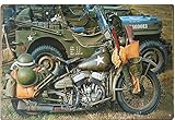 1942 Harley-davidson WLA Military, Metal Tin Sign, Size 8