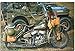 1942 Harley-davidson WLA Military, Metal Tin Sign, Size 8" X 12"