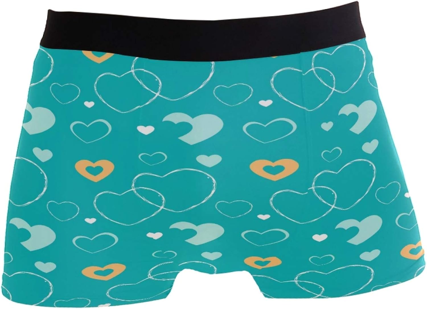 Mens Boxer Brief Shapes Of Hearts Cotton Short Underwear Breathable Comfortable 1Pack S M L XL