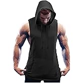 COOFANDY Men's Workout Hooded Tank Tops Bodybuilding Muscle Cut Off T Shirt Sleeveless Gym Hoodies