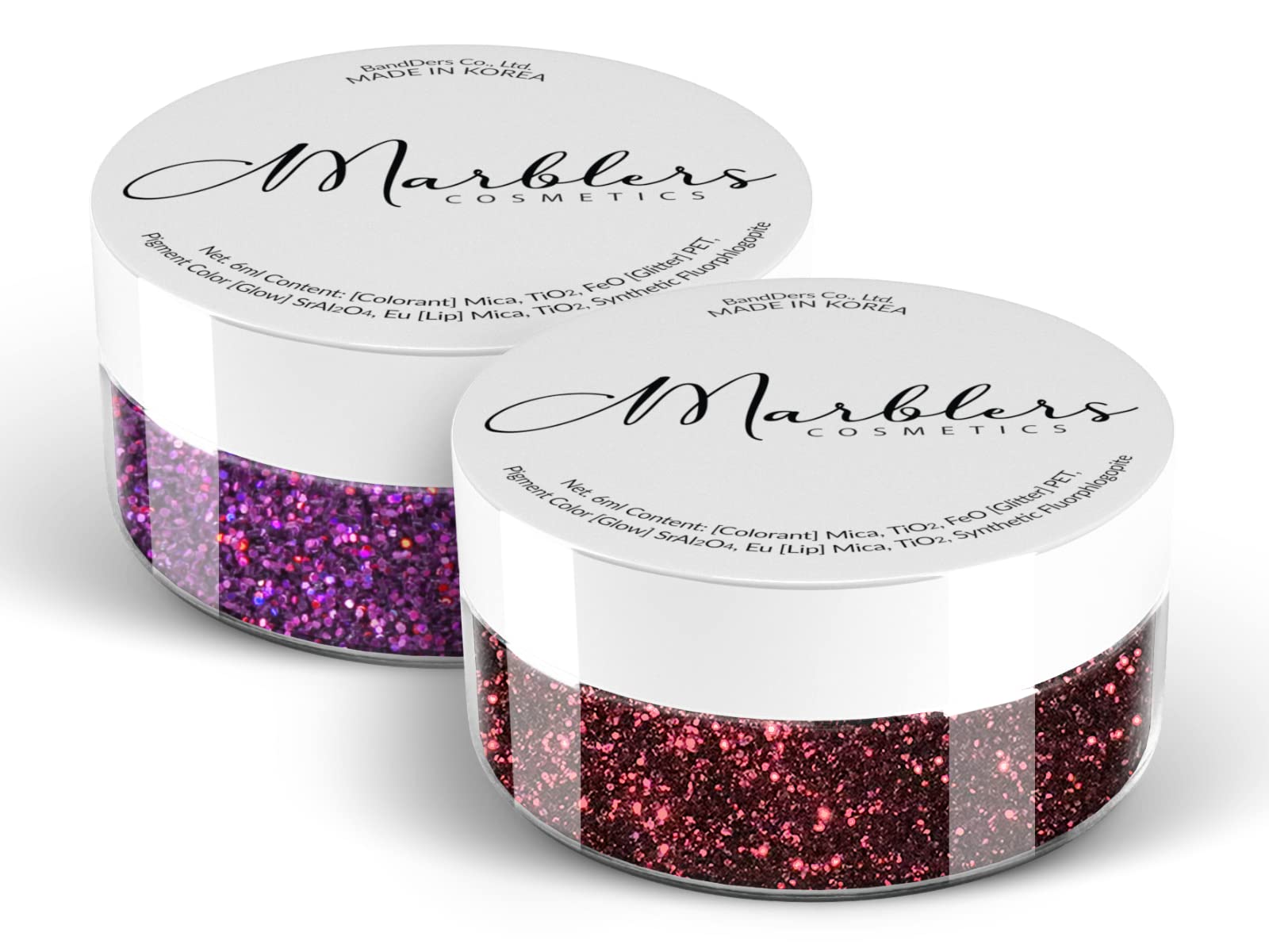 MARBLERS Cosmetic Grade Fine Glitter Duo [Sangria & Holo Magenta] 0.36oz (10g) | Non-Toxic | Vegan | Cruelty-Free | Eyeshadow, Nail Polish, Nail Art | Festival, Rave & Party Makeup | Body & Face — image 1