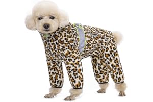 AITOLI Dog Coats for Small Dogs, Polar Fleece Dog Pajamas Bodysuit for Small Medium Dogs, Dog Winter Jacket Dog Sweater Dog Vest for Small Dog, Dog Four-Legged Warm Clothes