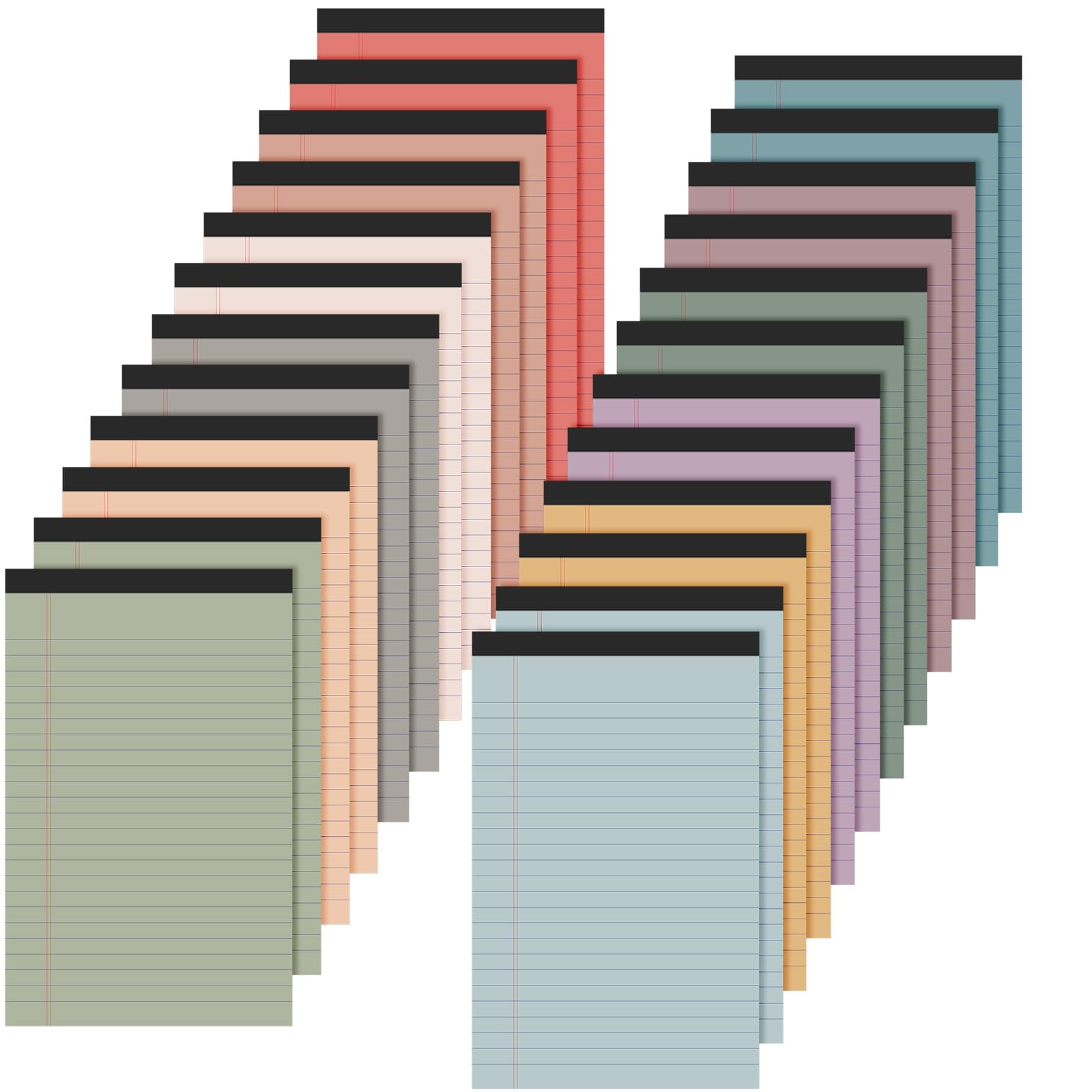 Photo 1 of Lincia 24 Pcs 12 Pcs 5" x 8" Small Legal Pads Colored Lined Note Pads Narrow Ruled Writing Notepads 50 Sheets Per Micro Paper Notebook Lined and Perforated for College Office Supplies (Retro Colors)