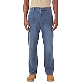 Dickies Men's Flex Relaxed Fit Double Knee Jeans, Light Denim Wash, 32W x 32L