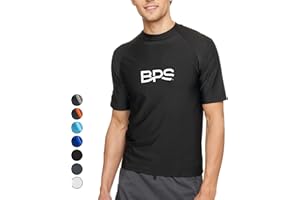 BPS Rashguard for Men Long Sleeve Short Sleeve Rash Guard Sun Protection Shirt UPF Quick Dry Men’s Swim Shirt Fishing Surfing