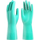 ROYAKI Nitrile Chemical Resistant Gloves,Latex Rubber Free Household Gloves, Resist Acid, Alkali,Solvent and Oil,1 Pair